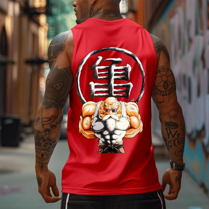 Dragon Ball DBZ Master Roshi Unisex Summer outfits men streetwear Top Rated 80s 90s graphic tees cotton Anime tank tops men gifts