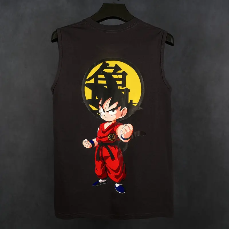 Dragon Ball DBZ Son Goku Unisex Summer Outfit Men's Streetwear 80s 90s Graphic Tees Cotton Anime Tank Tops Men Gifts Breathable Loose Fit