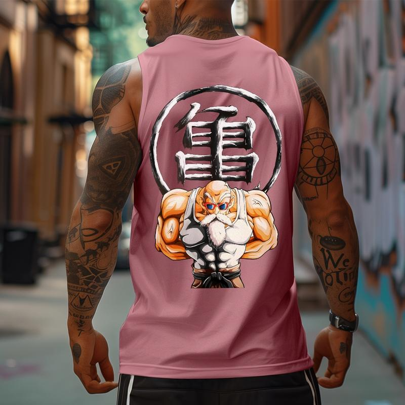Dragon Ball DBZ Master Roshi Unisex Summer outfits men streetwear Top Rated 80s 90s graphic tees cotton Anime tank tops men gifts