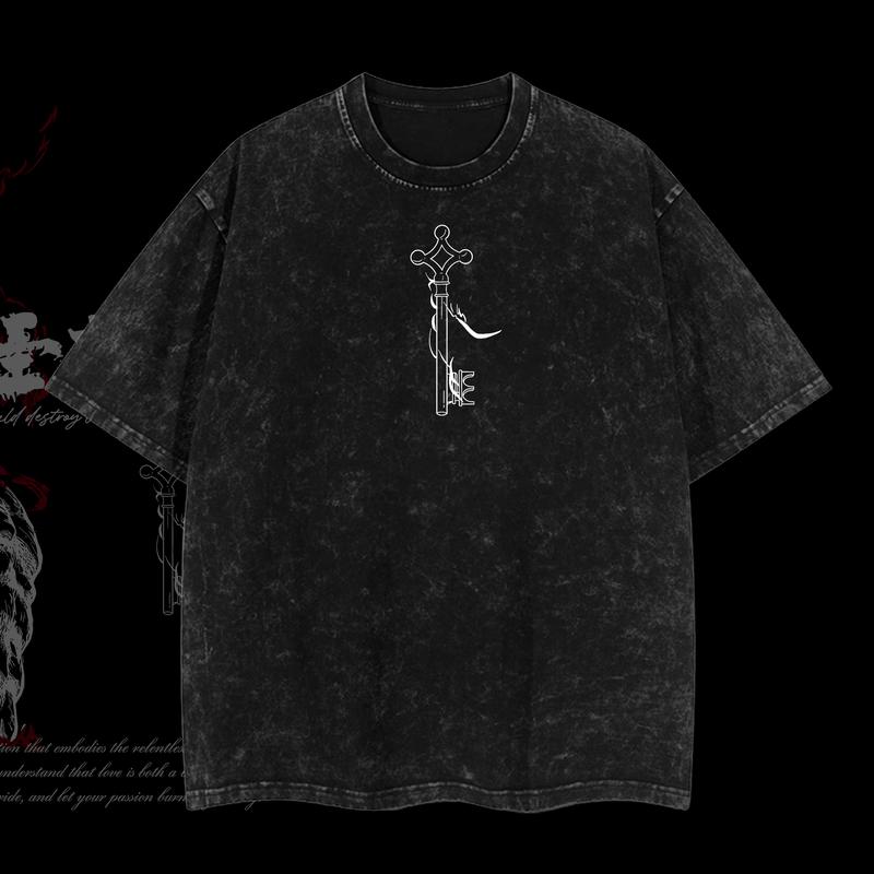 Eren Yeager Tee – Attack on Titan Unisex Oversize Anime Manga Acid Washed Heavyweight Cotton T-shirt, graphic tee,anime lover , outfits men