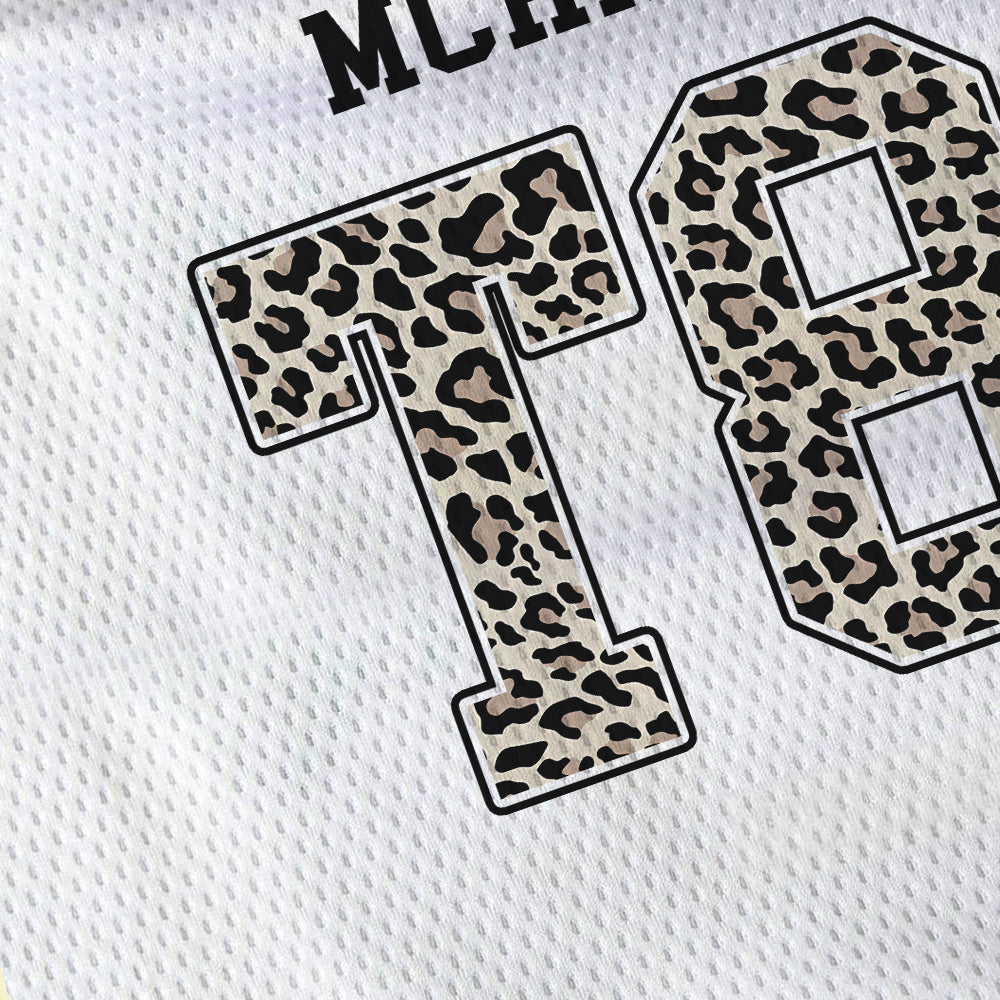 MCRAE T8 White Leopard Jersey – Unisex Sports Design, Breathable Material, Suitable for Streetwear