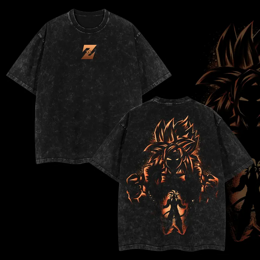 Dragon Ball "Sayan 4 Form" Retro Edition Vintage Unisex Oversize Anime Washed Cotton T-shirt, graphic tee,anime merch fan, outfits men,boys merch
