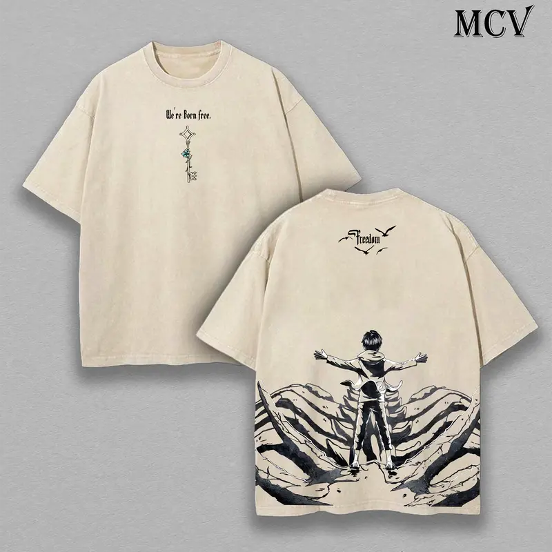 The Key to Freedom – Attack on Titan Vintage Washed Oversize Anime Tee