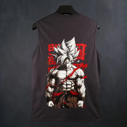 Dragon Ball DBZ Son Goku Unisex Summer Outfits Men Streetwear Top Rated 80s 90s Graphic Tees Cotton Anime Tank Tops Men Gifts Woven Premium Breathable 100% Cotton Super Soft Pre-Shrunk Loose Fit