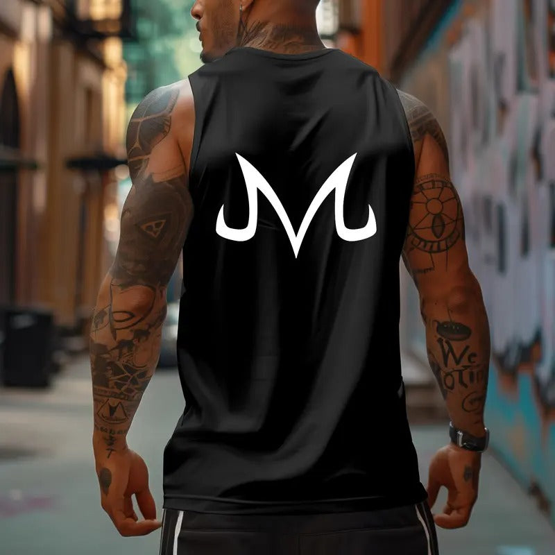 80s 90s Dragon Ball DBZ Oversized singlet muscle men's graphic tees majin print Fits Anime tank tops men gifts Cotton Breathable Fabric Fashion