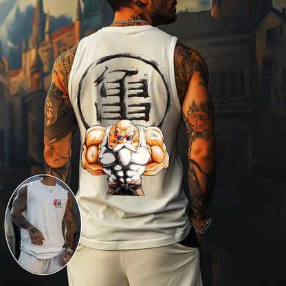 Dragon Ball DBZ Master Roshi Unisex Summer outfits men streetwear Top Rated 80s 90s graphic tees cotton Anime tank tops men gifts