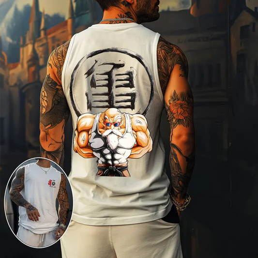 Dragon Ball DBZ Master Roshi Unisex Summer outfits men streetwear Top Rated 80s 90s graphic tees cotton Anime tank tops men gifts