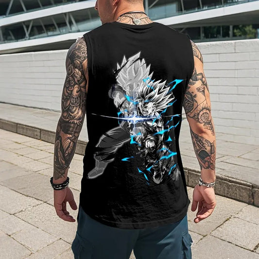 Retro Unisex Top Rated 80s 90s Dragon Ball DBZ Goku saiyan Oversized streetwear singlet muscle cotton outfits men short summer men's graphic tees Fits vacation outfits Anime tank tops men gifts Menswear Breathable