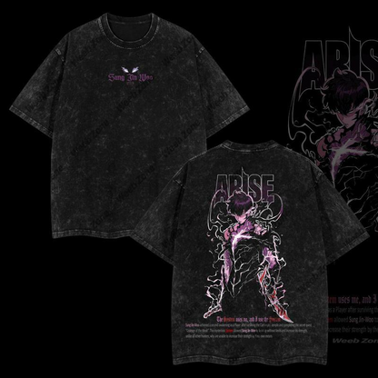 [COLLECTION 3] 18 Best Designs Solo Leveling T-Shirt Featuring Sung Jin-Woo, Statue of God & Iconic Moments, Double Printed Unisex Oversize Lightweight Acid Washed Cotton Tee anime lover anime merch