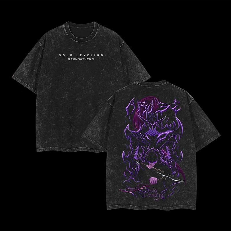 [COLLECTION 5] 18 Best Designs Solo Leveling T-Shirt Featuring Sung Jin-Woo, Statue of God & Iconic Moments, Double Printed Unisex Oversize Lightweight Acid Washed Cotton Tee anime lover anime merch