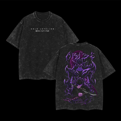 [COLLECTION 5] 18 Best Designs Solo Leveling T-Shirt Featuring Sung Jin-Woo, Statue of God & Iconic Moments, Double Printed Unisex Oversize Lightweight Acid Washed Cotton Tee anime lover anime merch