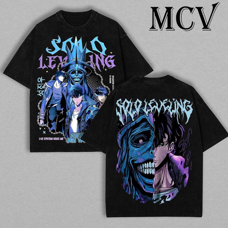 Statue of God T-Shirt 1 - Sung Jin Woo Collection T-Shirt | Solo Leveling Anime Clothing | Washed Heavy Cotton Tee | Perfect Gift for Manga & Anime Fans | Gift for Him & Her