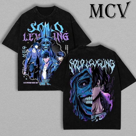 Statue of God T-Shirt 1 - Sung Jin Woo Collection T-Shirt | Solo Leveling Anime Clothing | Washed Heavy Cotton Tee | Perfect Gift for Manga & Anime Fans | Gift for Him & Her