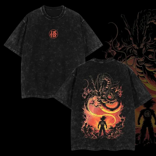 Namek Dragon Summoner Dragon Ball Vintage Unisex Oversize Anime Washed Heavyweight Cotton T-shirt, graphic tee,anime merch fan, outfits men,boys merch