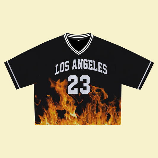 Los Angeles 23 Fire Jersey - Sporty, Street Style Design, Extremely Cool, Suitable for Walking Around Town