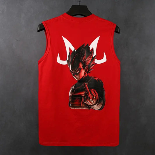 Dragon Ball DBZ Vegeta Saiyan Unisex Summer outfits men streetwear 80s 90s graphic tees cotton Anime tank tops men gifts