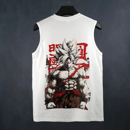 Dragon Ball DBZ Son Goku Unisex Summer Outfits Men Streetwear Top Rated 80s 90s Graphic Tees Cotton Anime Tank Tops Men Gifts Woven Premium Breathable 100% Cotton Super Soft Pre-Shrunk Loose Fit