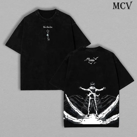 The Key to Freedom – Attack on Titan Vintage Washed Oversize Anime Tee