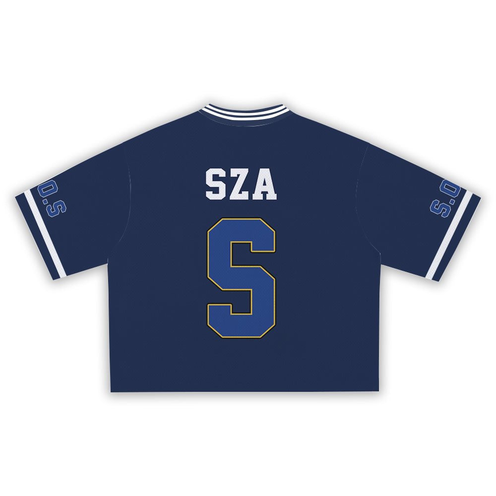 S.Z.A Navy Blue Jersey - Streetwear Sports Style, Youthful and Dynamic Men's and Women's Fashion