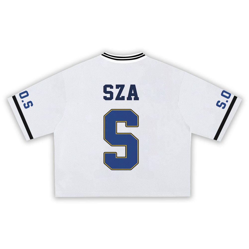 S.Z.A Navy White Jersey - Streetwear Sports Style, Youthful and Dynamic Men's and Women's Fashion