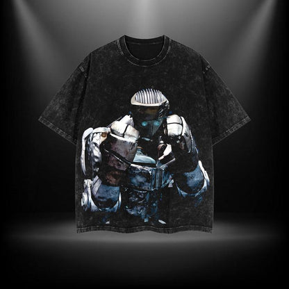 Atom - Real Steel Menswear Gift for movie fans Top Apparel Classic Oversized Seamless Simple Straight Man designer shirts Men's Regular Fit Floral Print Tee
