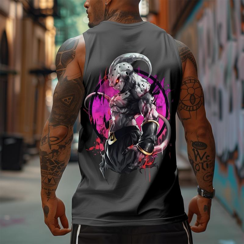 Dragon Ball Z dbz Kid Buu Majin Buu Unisex Summer Outfit Men's Streetwear Top Rated 80s 90s Graphic Tees Cotton Anime Tank Tops for Gifts - Menswear