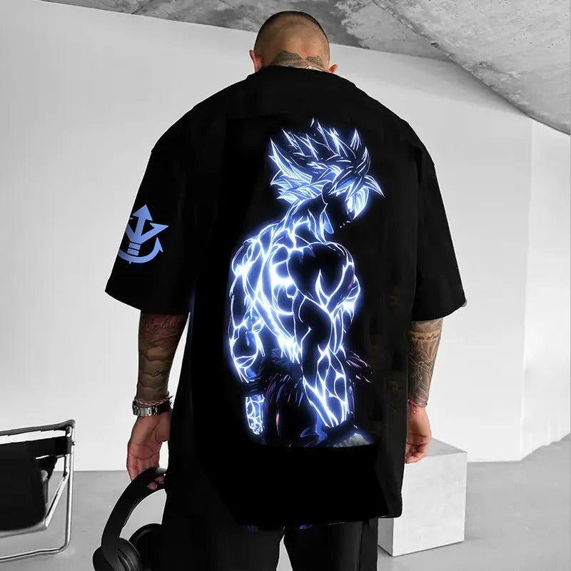 80s 90s Oversized Dragonball DBZ Goku saiyan streetwear singlet muscle cotton outfits men summer graphic t-shirts men's graphic tees Fits vacation outfits Anime gifts Breathable Fabric
