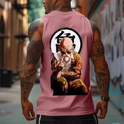 Dragon Ball DBZ Roshi Unisex Summer outfits men streetwear 80s 90s graphic tees cotton Anime tank tops men gifts