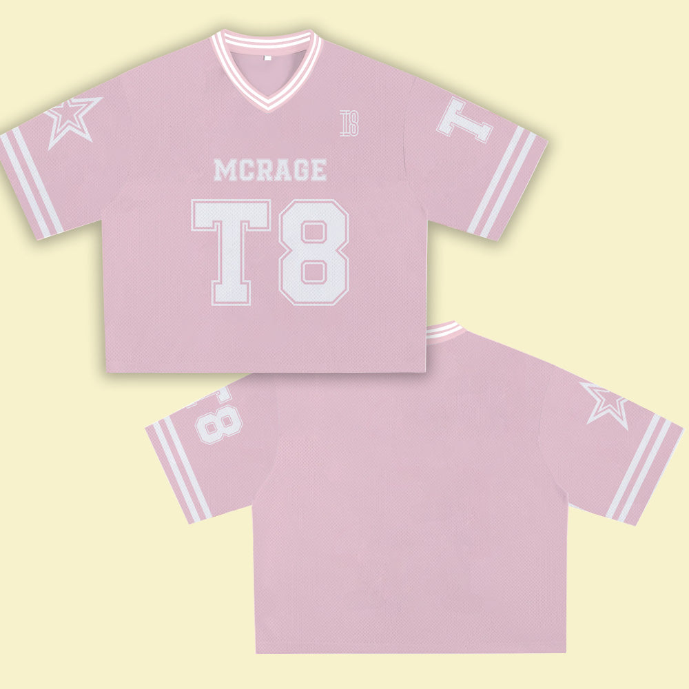 MCRAE T8 Pink Jersey – Unisex Sports Design, Breathable Material, Suitable for Streetwear