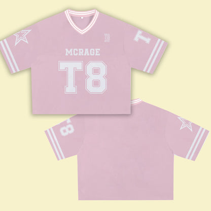 MCRAE T8 Pink Jersey – Unisex Sports Design, Breathable Material, Suitable for Streetwear