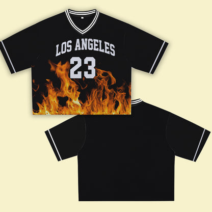 Los Angeles 23 Fire Jersey - Sporty, Street Style Design, Extremely Cool, Suitable for Walking Around Town