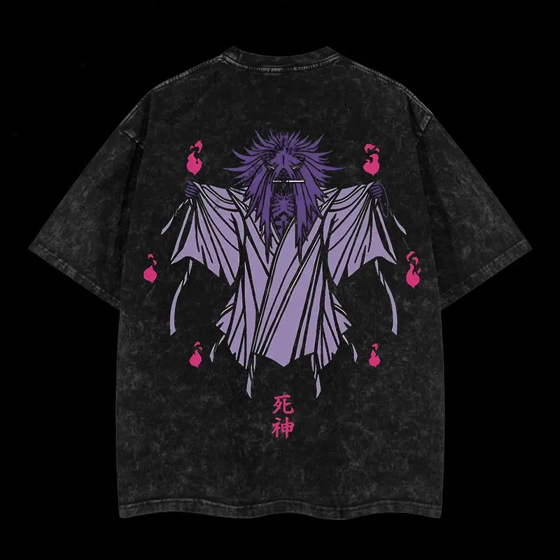 Limited Edition Death Reaper Seal Uzumaki Naruto Anime Double Printed Oversize Lightweight Acid Washed Tee, Gift For anime merch