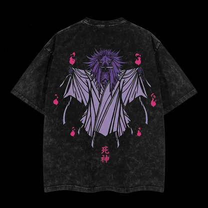 Limited Edition Death Reaper Seal Uzumaki Naruto Anime Double Printed Oversize Lightweight Acid Washed Tee, Gift For anime merch