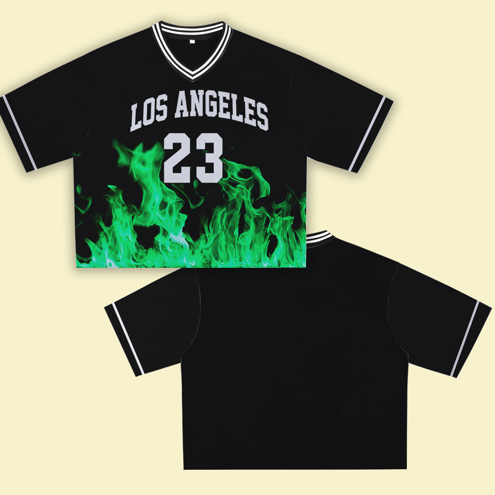 Los Angeles 23 Green Jersey - Sporty, Street Style Design, Extremely Cool, Suitable for Walking Around Town