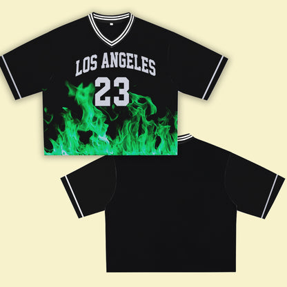 Los Angeles 23 Green Jersey - Sporty, Street Style Design, Extremely Cool, Suitable for Walking Around Town