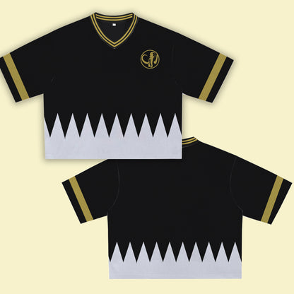 Black Super Hero Oversized Jersey – Unique Streetwear T-Shirt with Bold Graphic, Breathable Fabric, V-Neck Retro Athletic Design, Comfortable Fit for Casual Hip Hop and Sports Style Outfits
