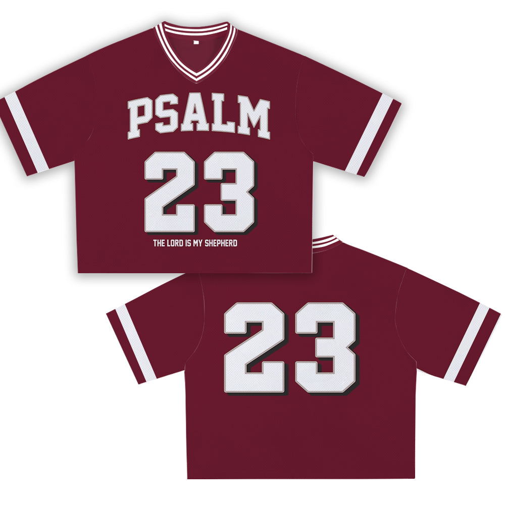 Maroon Psalm 23 Jersey - Soft Comfortable Fabric, Unique Faith Design for Bold Streetwear Style