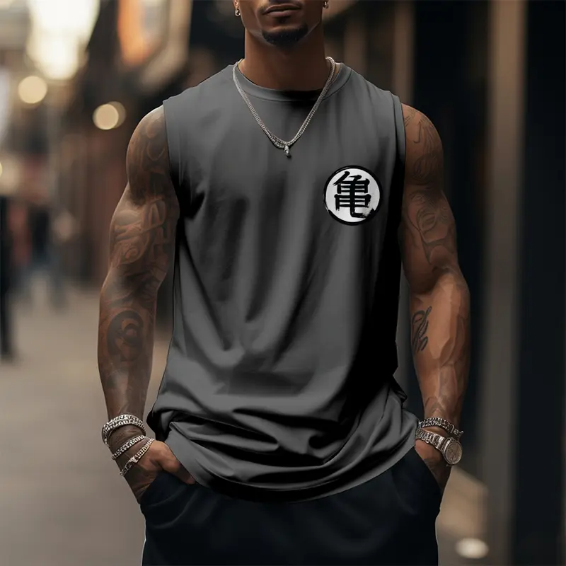 Dragon Ball DBZ Roshi Unisex Summer outfits men streetwear 80s 90s graphic tees cotton Anime tank tops men gifts