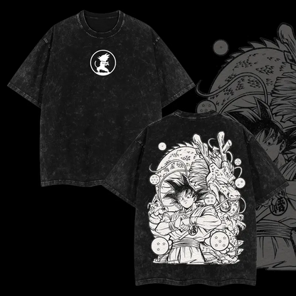 Kakarot DB Manga Design Vintage Unisex Oversize Anime Manga Acid Washed T-shirt, graphic tee,anime merch fan, outfits men