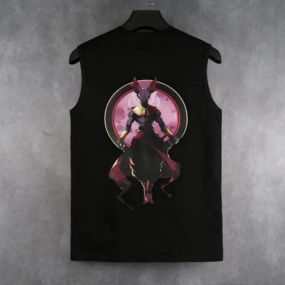 80s 90s Dragon Ball DBZ Beerus Oversized singlet muscle men's graphic tees Fits Anime tank tops men gifts