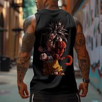 Top Rated 80s 90s Dragon Ball DBZ Goku saiyan Oversized streetwear singlet muscle cotton outfits men short summer men's graphic tees Fits vacation outfits Anime tank tops men gifts (Copy)