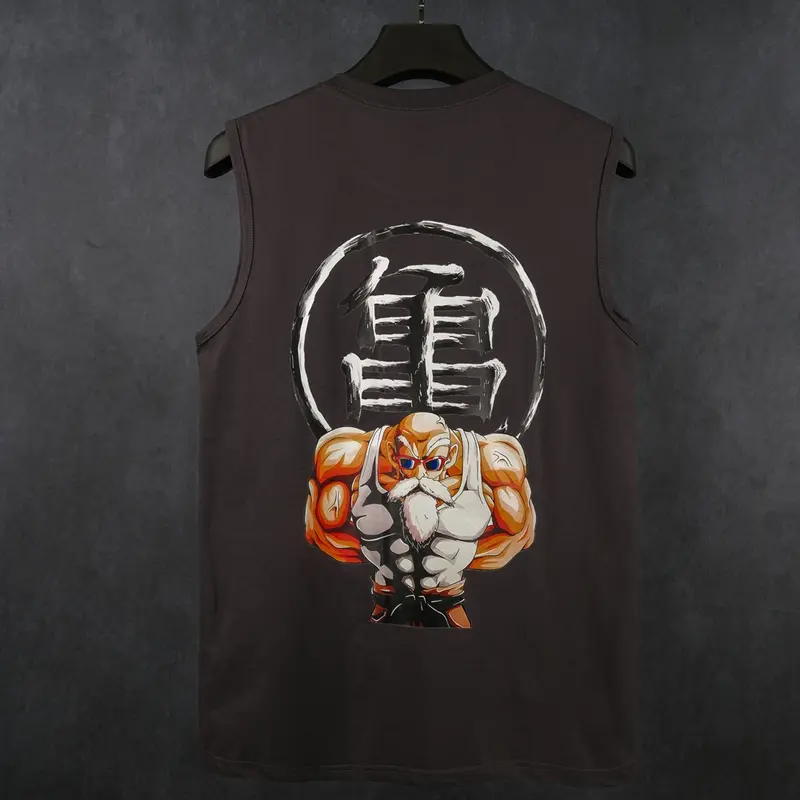 Dragon Ball DBZ Master Roshi Unisex Summer outfits men streetwear Top Rated 80s 90s graphic tees cotton Anime tank tops men gifts