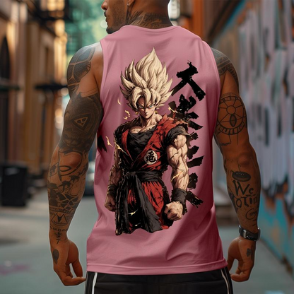 Dragon Ball DBZ Goku Saiyan Unisex Summer outfits men streetwear 80s 90s graphic tees cotton Anime tank tops men gifts Fabric Menswear