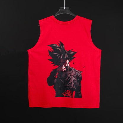 Top Rated 80s 90s Dragon Ball DBZ Goku saiyan Oversized streetwear singlet muscle cotton outfits men short summer men's graphic tees Fits vacation outfits Anime tank tops men gifts