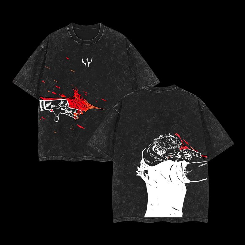 [COLLECTION] Limited Edition Ryomen Sukuna - Jujutsu Kaisen Anime Double Printed Oversize Lightweight Acid Washed Tee, Gift For anime lover Menswear Top Classic Oversized Seamless Tshirt Clothing