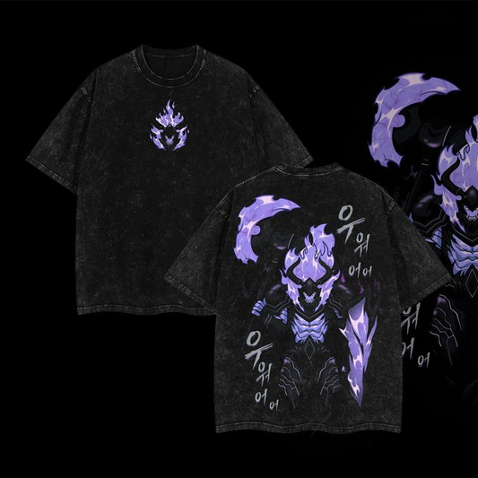 [COLLECTION 2] 18 Best Designs Solo Leveling T-Shirt Featuring Sung Jin-Woo, Statue of God & Iconic Moments, Double Printed Unisex Oversize Lightweight Acid Washed Cotton Tee anime lover anime merch