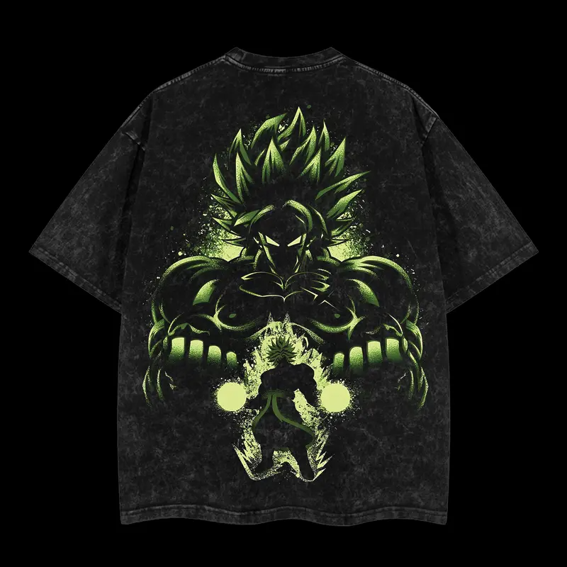 Dragon Ball "Broly" Retro Edition Vintage Unisex Oversize Anime Manga Acid Washed Cotton T-shirt, graphic tee,anime merch fan, outfits men,boys merch
