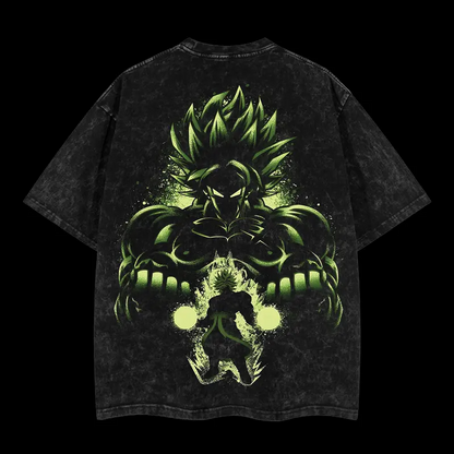 Dragon Ball "Broly" Retro Edition Vintage Unisex Oversize Anime Manga Acid Washed Cotton T-shirt, graphic tee,anime merch fan, outfits men,boys merch