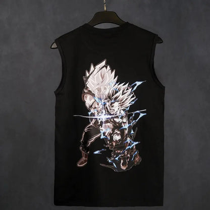 Retro Unisex Top Rated 80s 90s Dragon Ball DBZ Goku saiyan Oversized streetwear singlet muscle cotton outfits men short summer men's graphic tees Fits vacation outfits Anime tank tops men gifts Menswear Breathable