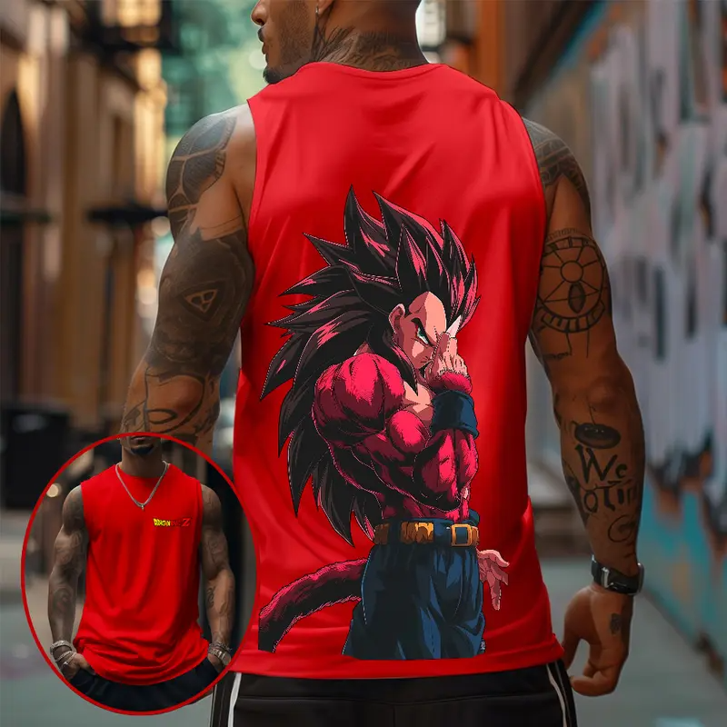 Top Rated 80s 90s Dragon Ball DBZ Oversized singlet muscle men's graphic tees Goku Fits Anime tank tops men gifts